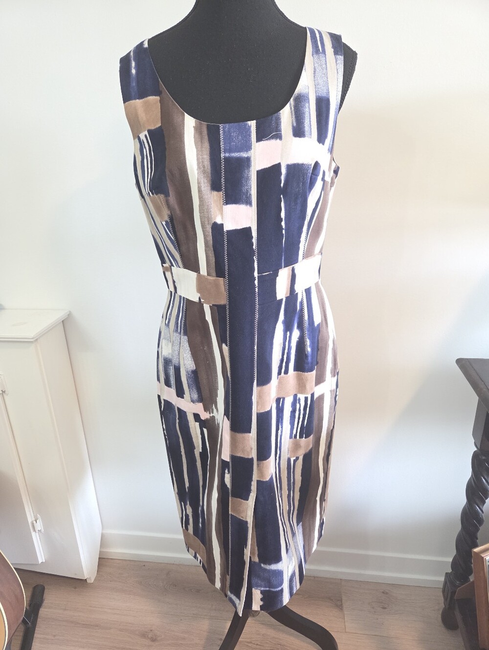 Oscar de la Renta Vintage abstract print cotton Dress Sz 12